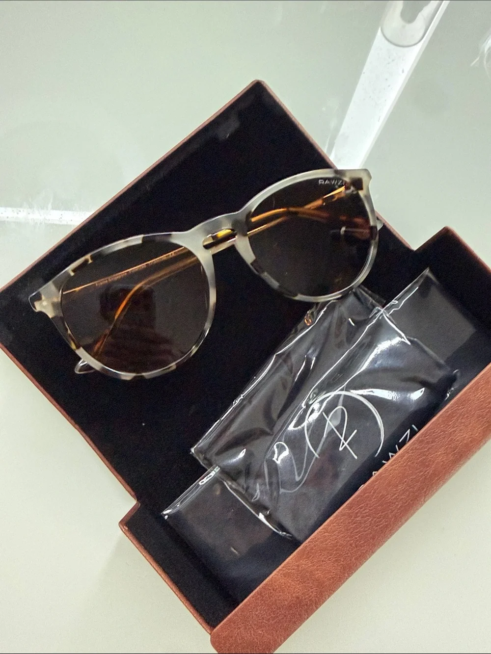 Rawzi Tortoiseshell Round Sunglasses with Brown Lenses